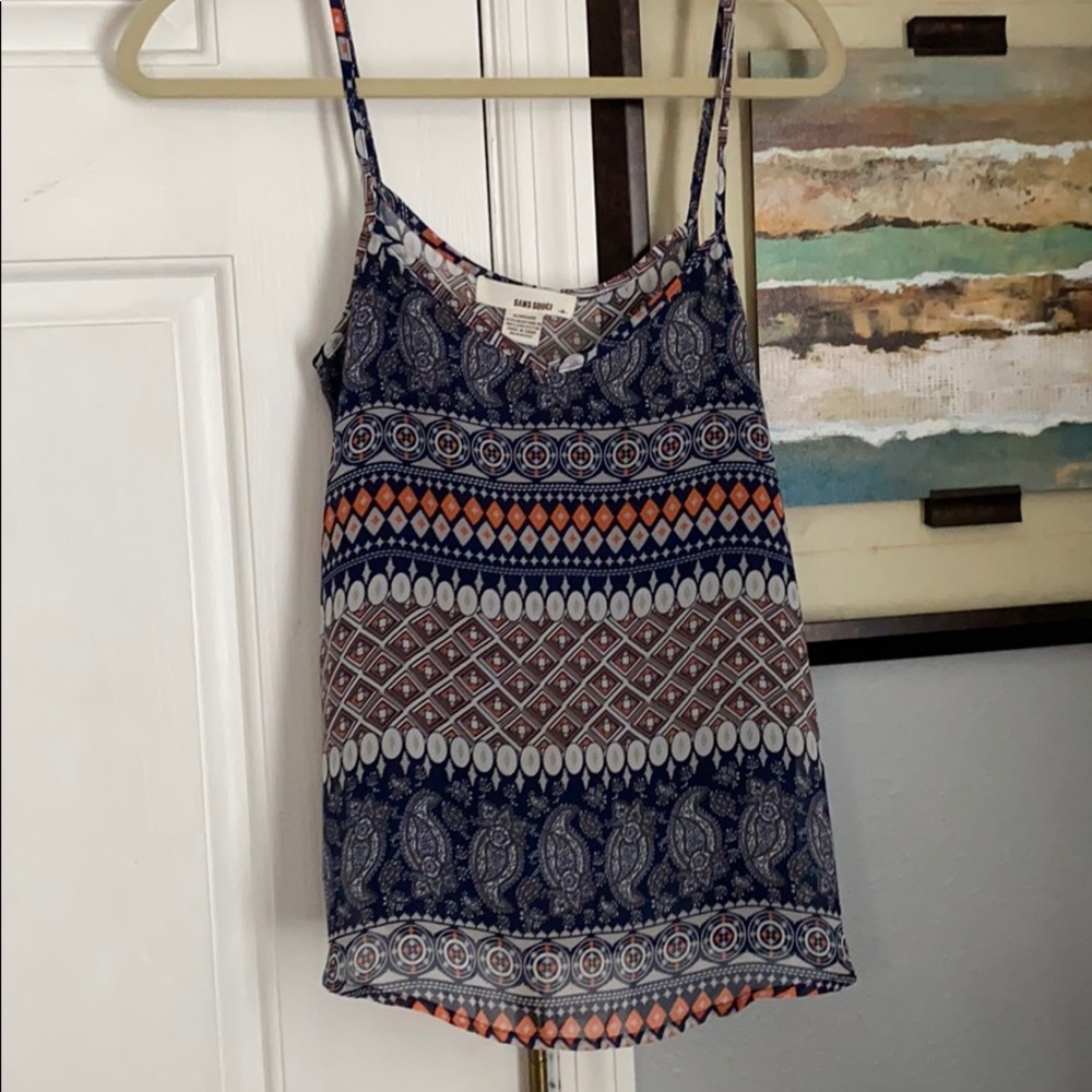 Orange and blue tank top